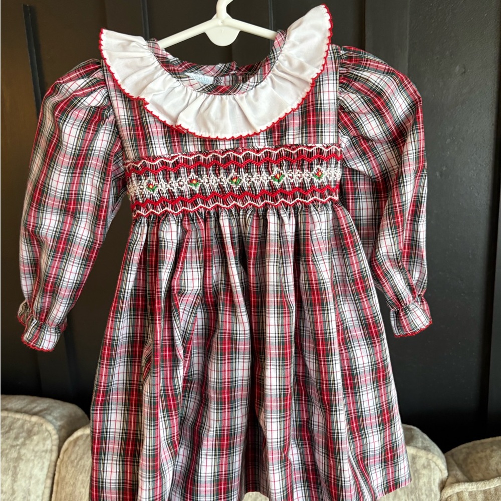 Edgehill Collection Red and White Plaid Formal Dress
